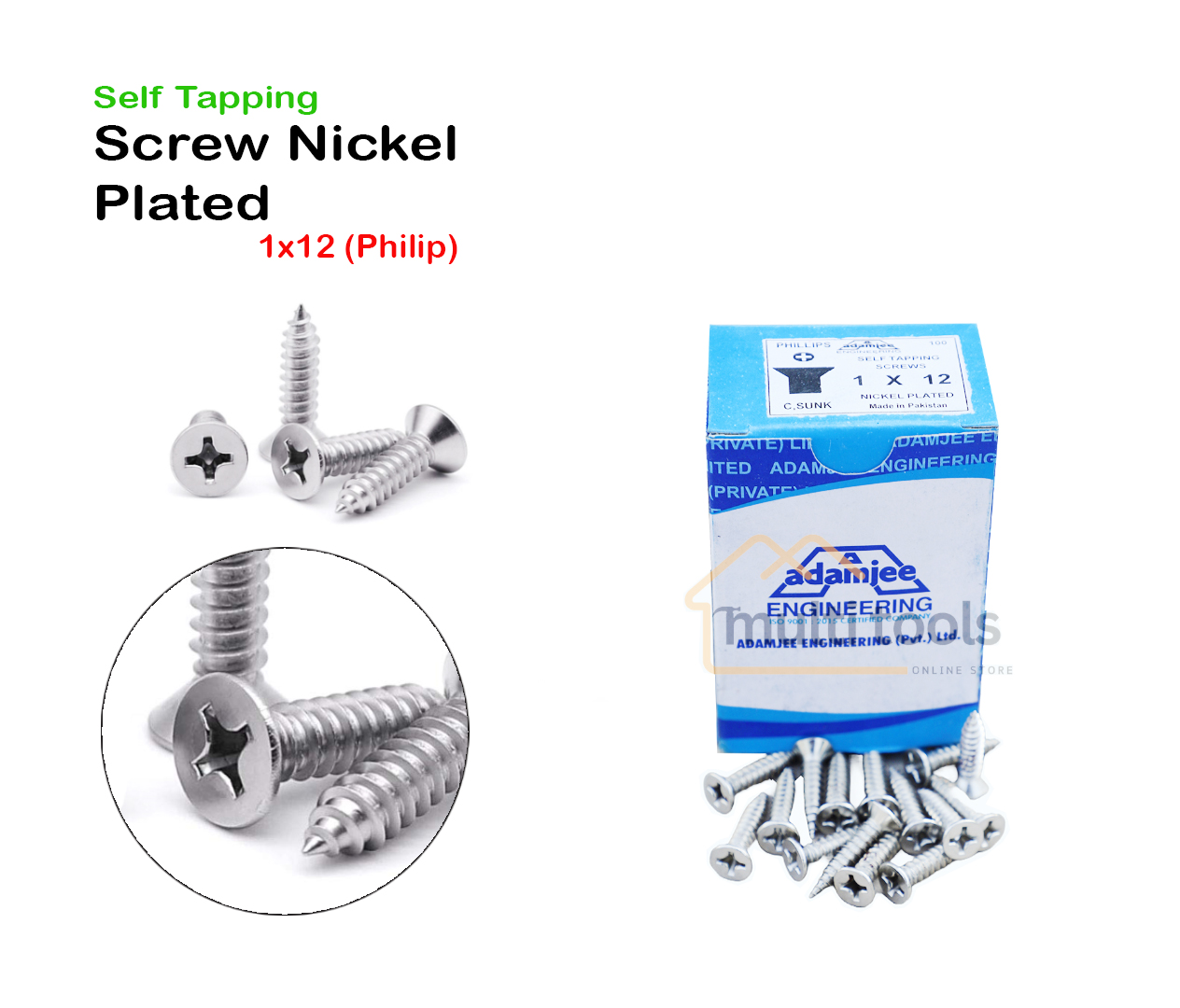 Self Tapping Screw Nickel Plated 1 X 12 (Philip)